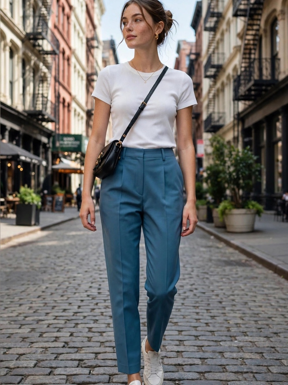 Vince Camuto Blue Ankle  Pants With Side Zipper Size 12